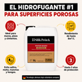 El hidrofugante #1 para superficies porosas · rinde 8 m² por litro y protege 3 años